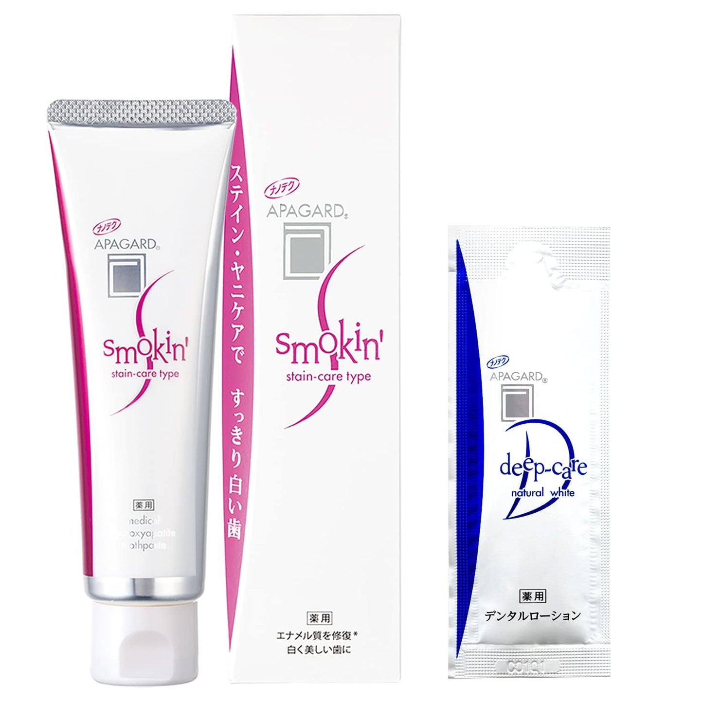 Apagard Smoking Stain-Care Toothpaste (100g) & Dental Lotion (5ml) - Japanese Whitening Toothpaste