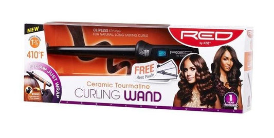 Red By Kiss 1" to 1/2" Ceramic Tourmaline Curling Wand