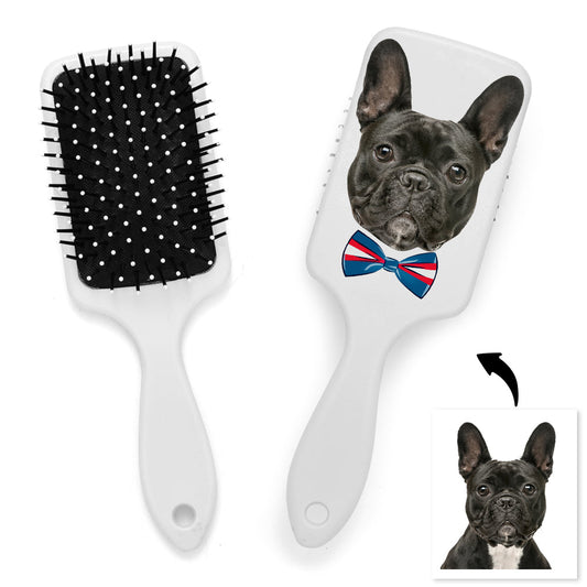 Custom Photo Face Air Cushion Comb Dog Bow Tie Commemorative Gift