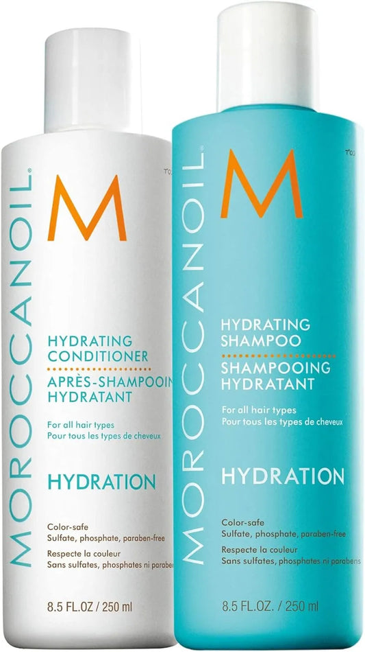 Get Silky Smooth Hair with Moroccanoil Hydrating Shampoo and Conditioner Bundle (250 ml Each