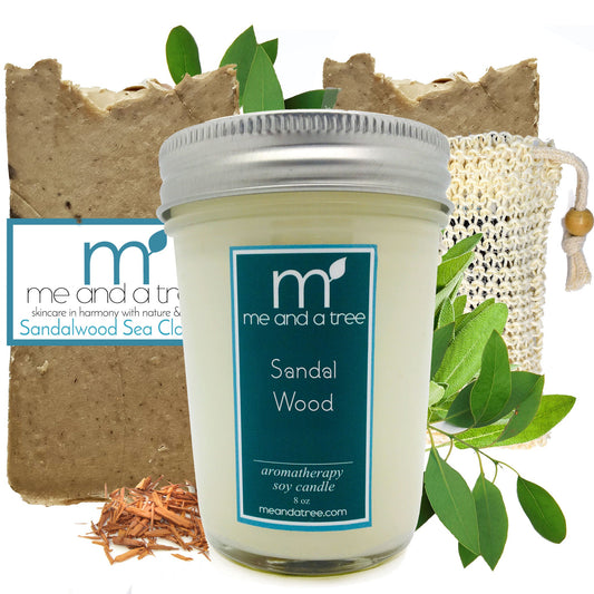 Sandalwood Sea Clay Soap Candle Skin Care Gift Set